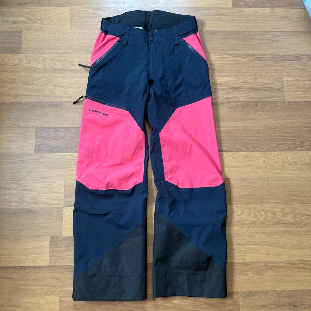 Women's Peak Performance Grace Gore-Tex Shell Navy Pink Ski Winter Pants Sz XS